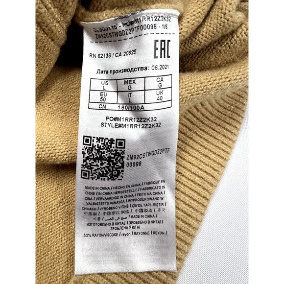 Guess Originals Cardigan Size Large Camel Tan Browns Grandpa Vintage Style - Picture 8 of 10